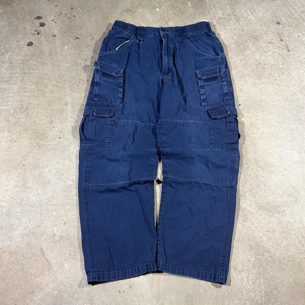 Y2K slightly baggy double kneed blue woolrich cargo pants hiking utility